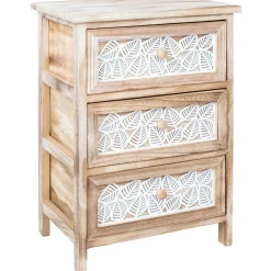 Lipasto KASEKE 3 säilytysosalla 40x29x58 cm, luonnonväri, beige*Home4you New