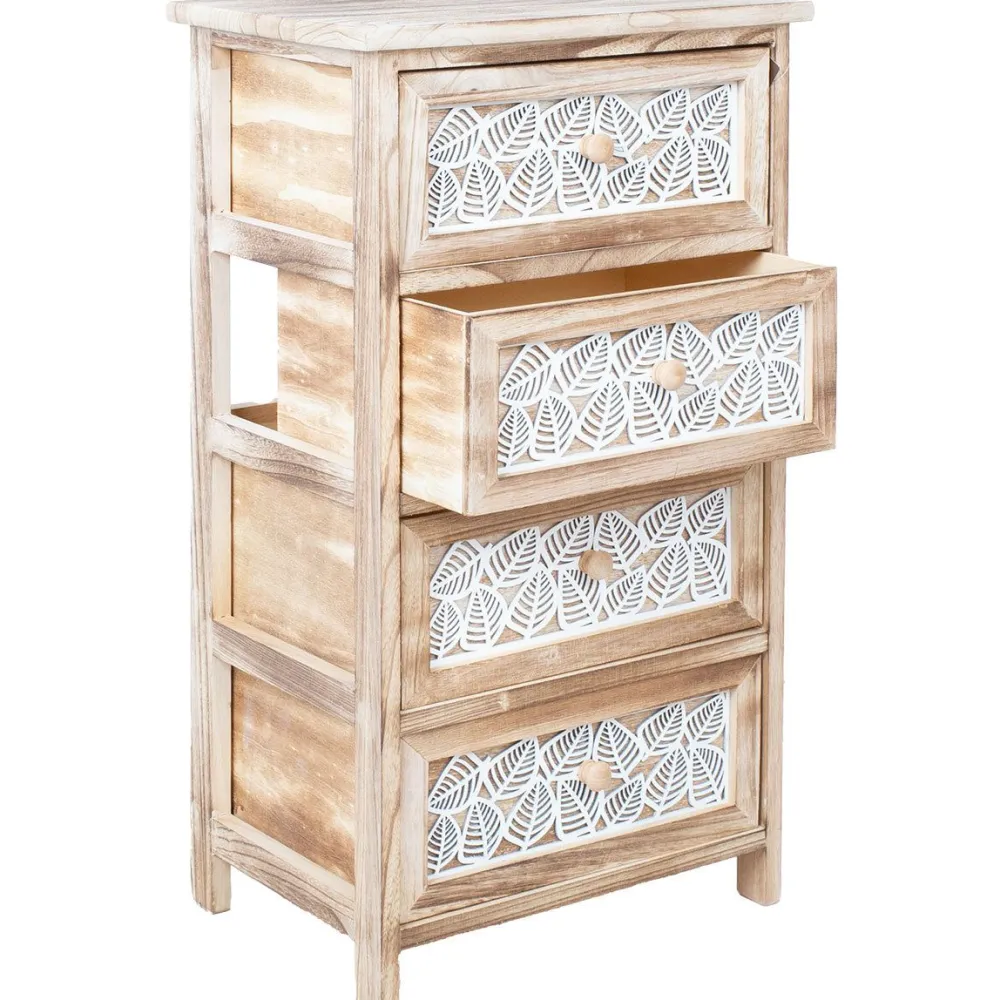 Lipasto KASEKE 4 säilytysosalla 40x29x73 cm, luonnonväri, beige Lipastot