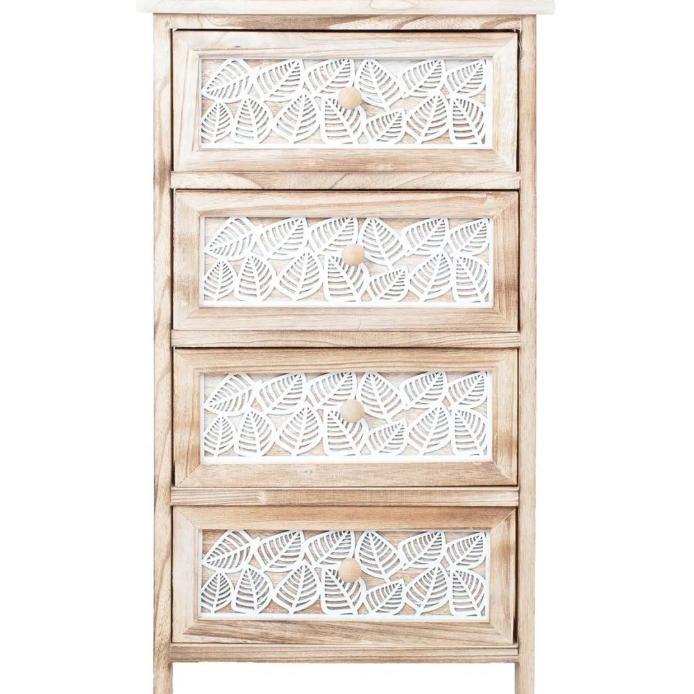 Lipasto KASEKE 4 säilytysosalla 40x29x73 cm, luonnonväri, beige Lipastot