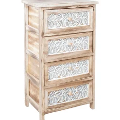Lipasto KASEKE 4 säilytysosalla 40x29x73 cm, luonnonväri, beige Lipastot