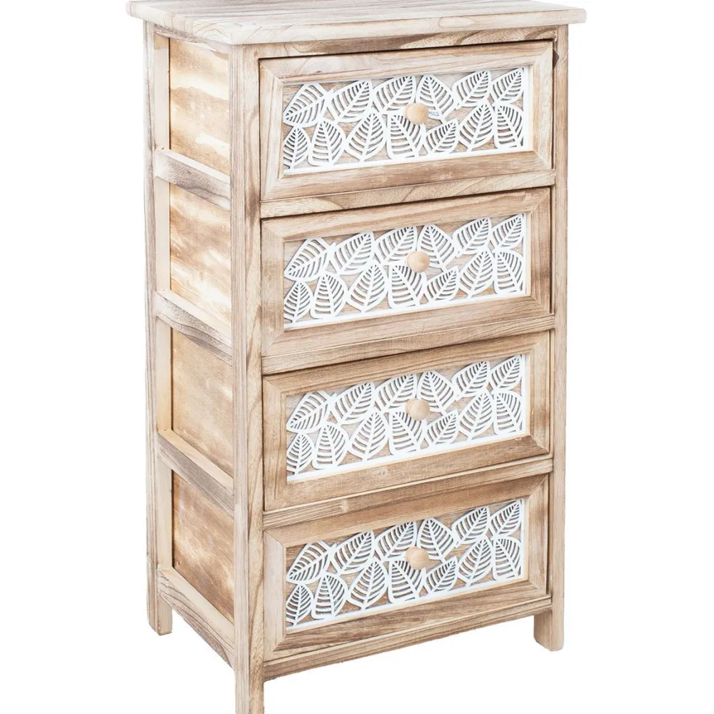 Lipasto KASEKE 4 säilytysosalla 40x29x73 cm, luonnonväri, beige Lipastot