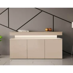 Lipasto 3D 160 GLOSSA 08, LED-valaistuksella, 83x160cm, beige*Nomla Discount