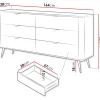 Clearance Lipasto 6S LANTE, 82x164cm, musta Lipastot