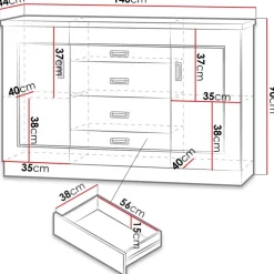 Online Lipasto TADEUSZ 6, 90x140cm, ruskea Lipastot