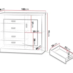 Clearance Lipasto TADEUSZ 22, 91x100cm, ruskea Lipastot