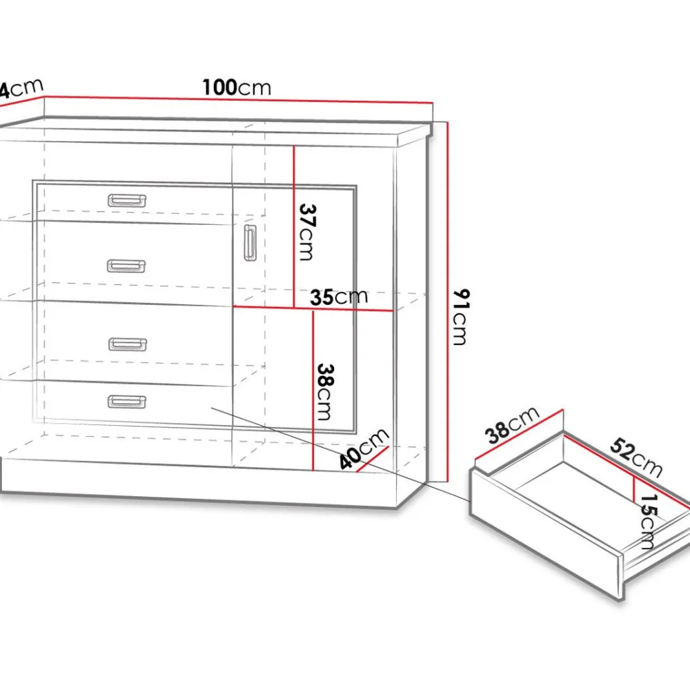 Clearance Lipasto TADEUSZ 22, 91x100cm, ruskea Lipastot
