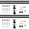 Liukuoven asennussarja 2 kpl 183 cm teräs musta*FinePRICE Discount