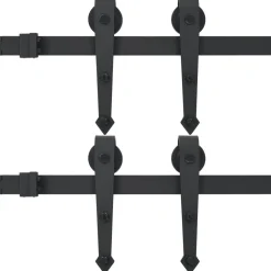 Liukuoven asennussarja teräs 183 cm musta*FinePRICE Clearance
