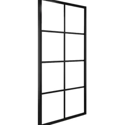 Outlet Liukuovi alumiini ja ESG-lasi 83x205 cm musta Liukuovet|Sisäovet