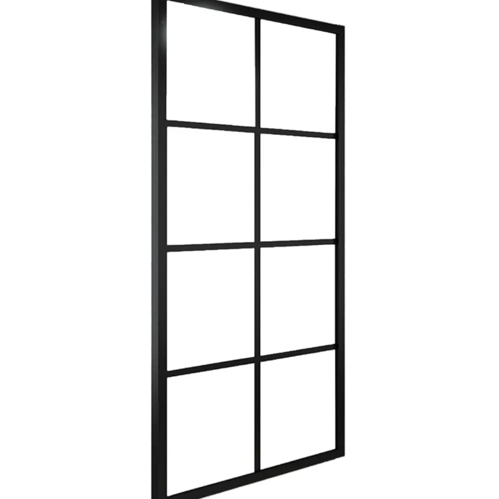 Outlet Liukuovi alumiini ja ESG-lasi 83x205 cm musta Liukuovet|Sisäovet