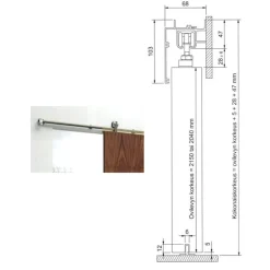 Liukuovi Easy 201 aukon max. leveys 1000 mm kevytrakenne mittatilaus*Swedoor
