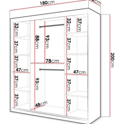 Liukuovivaatekaappi RIFLO SLIM 1 180, 180x200cm*Nomla Online