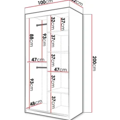 Liukuovivaatekaappi RIFLO SLIM 1 100, 100x200cm*Nomla Clearance