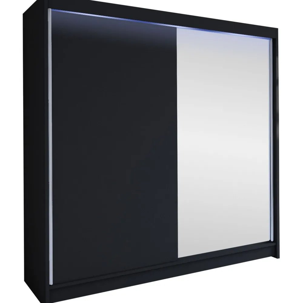New Liukuovivaatekaappi TALIN I, LED-valaistuksella, peilillä, 180x215cm Liukuovikaapit