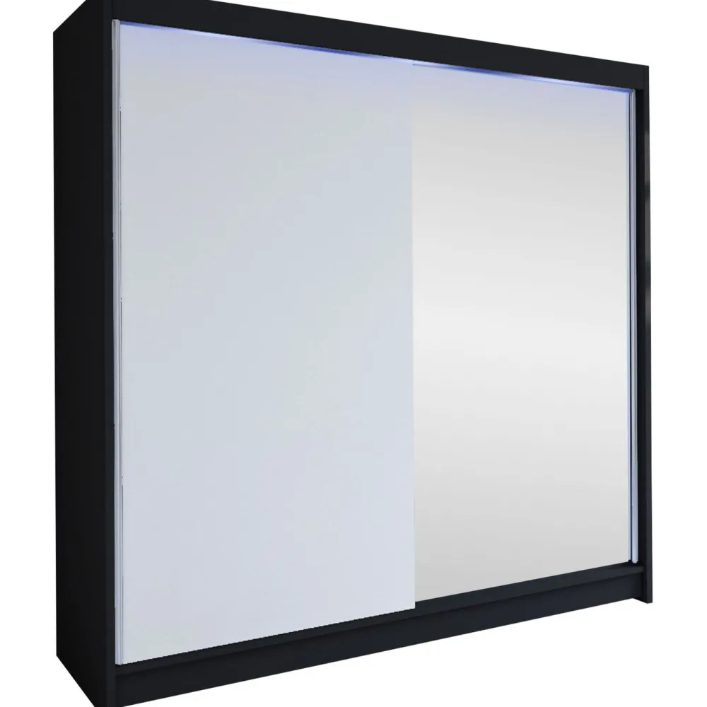 New Liukuovivaatekaappi TALIN I, LED-valaistuksella, peilillä, 180x215cm Liukuovikaapit