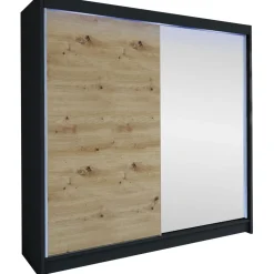 New Liukuovivaatekaappi TALIN I, LED-valaistuksella, peilillä, 180x215cm Liukuovikaapit