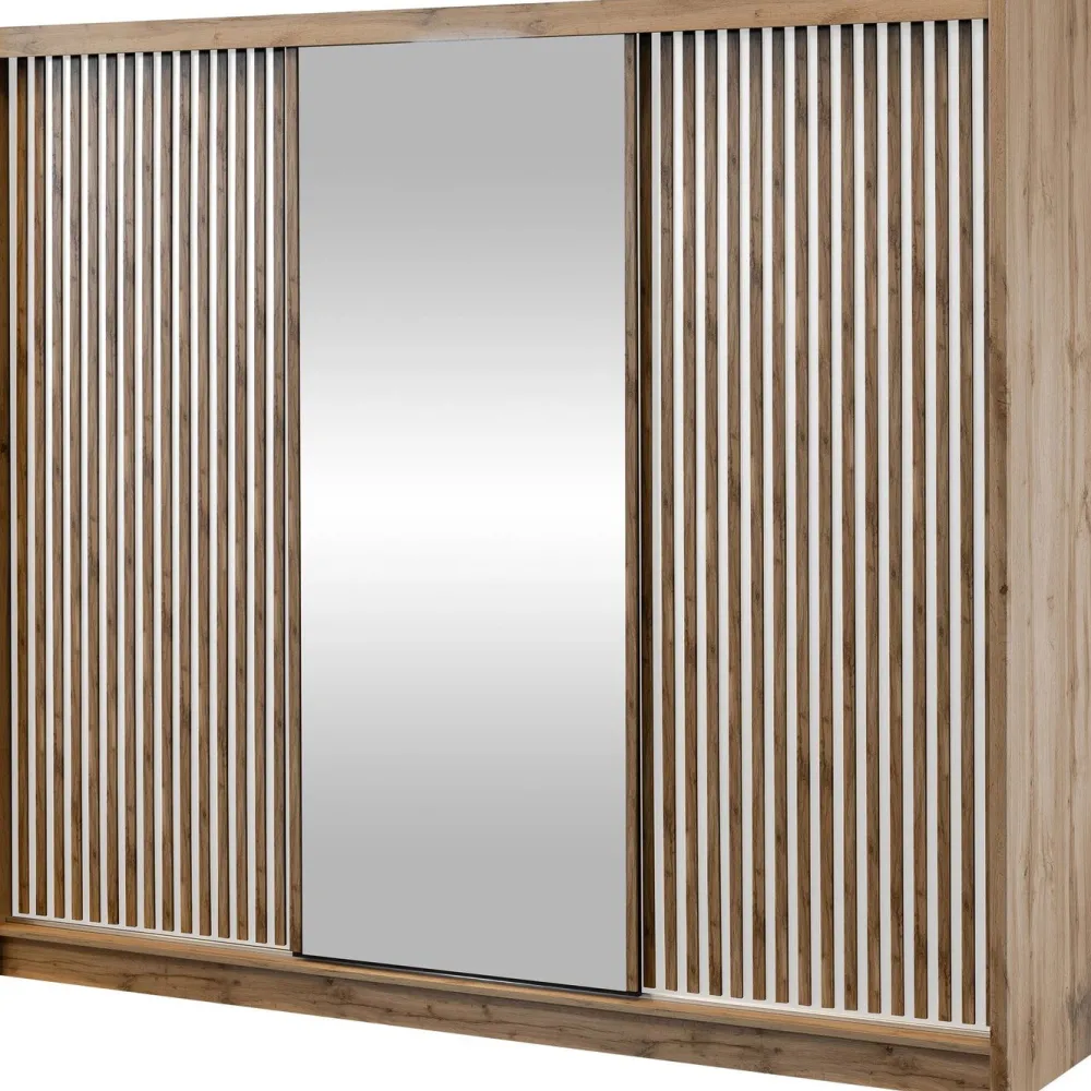New Liukuovivaatekkaappi LONDON 250 L, 250x215cm, ruskea Vaatekaapit