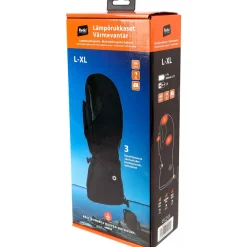 Lämmitettävät rukkaset , 2x5V, 3000mAh, L/XL, musta*Retki Online