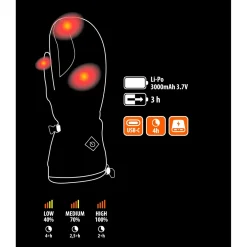 Best Lämmitettävät rukkaset , 2x5V, 3000mAh, S/M, musta Työkäsineet
