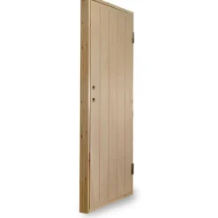 Lämpimän varaston ovi Ljusdal 90x200cm vasen, käsittelemätön urajyrsitty vaneri*JABO New