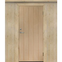 Lämpimän varaston ovi Ljusdal 90x200cm vasen, käsittelemätön urajyrsitty vaneri*JABO New