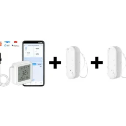 Lämpö- ja kosteusanturipaketti Tuya Smart WiFi, CETZ052 + 2kpl CETH092 anturit*Celotron Outlet