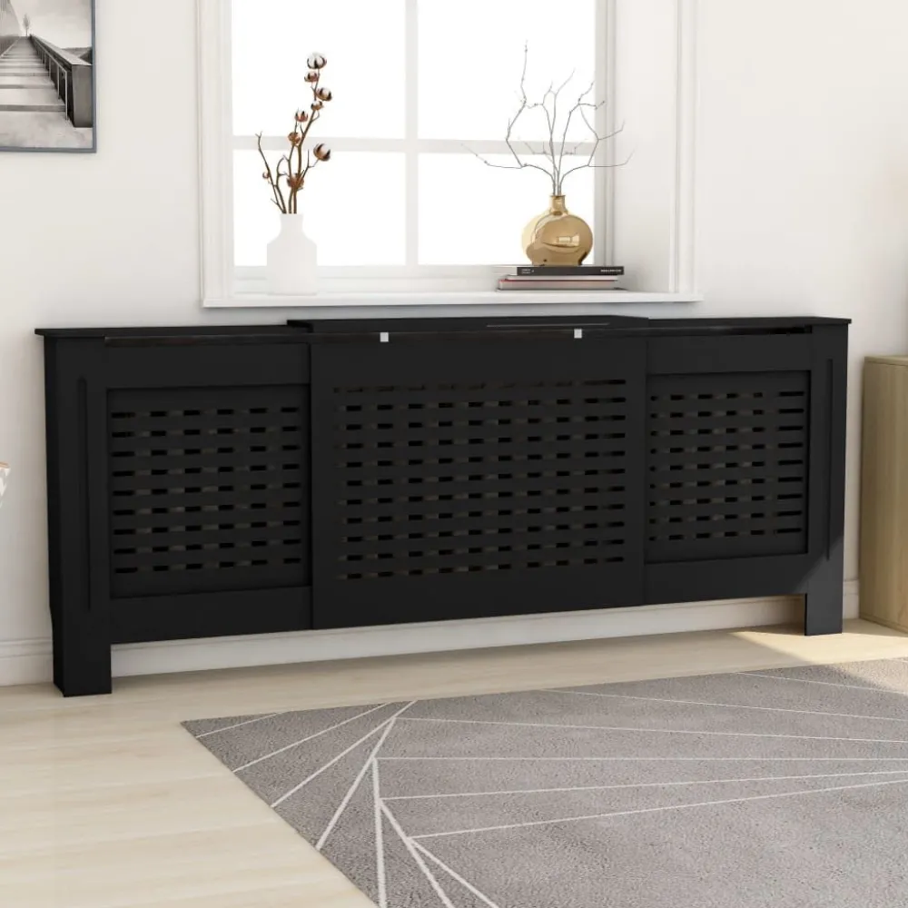Lämpöpatterin suoja musta mdf 205 cm*FinePRICE Clearance