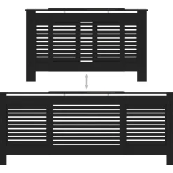Lämpöpatterin suoja musta mdf 205 cm*FinePRICE Clearance