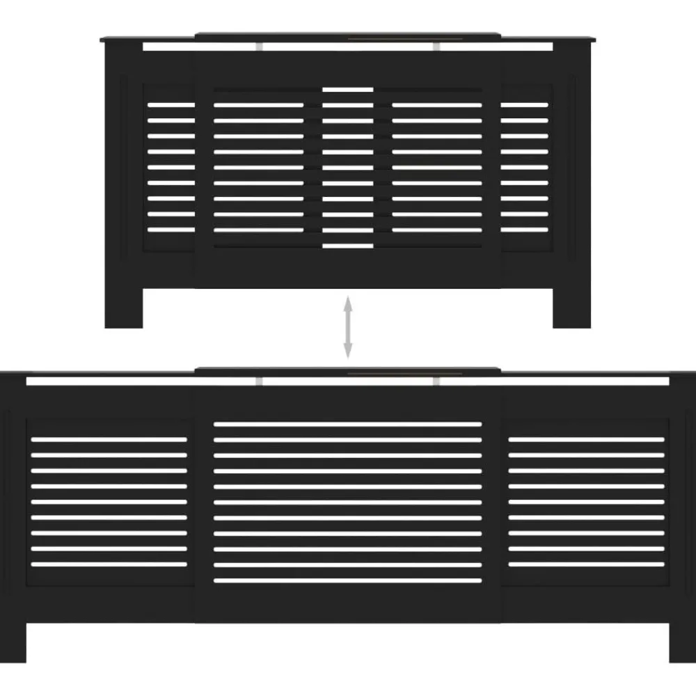 Lämpöpatterin suoja musta mdf 205 cm*FinePRICE Clearance