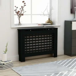 Lämpöpatterin suoja musta 112x19x81cm mdf*FinePRICE Hot