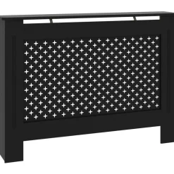 Lämpöpatterin suoja musta 112x19x81 cm mdf*FinePRICE Sale