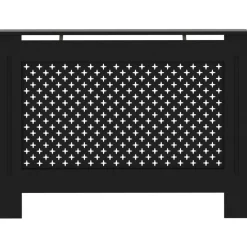 Lämpöpatterin suoja musta 112x19x81 cm mdf*FinePRICE Sale
