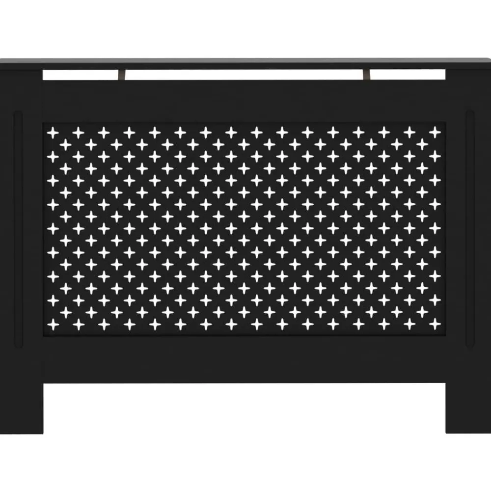Lämpöpatterin suoja musta 112x19x81 cm mdf*FinePRICE Sale