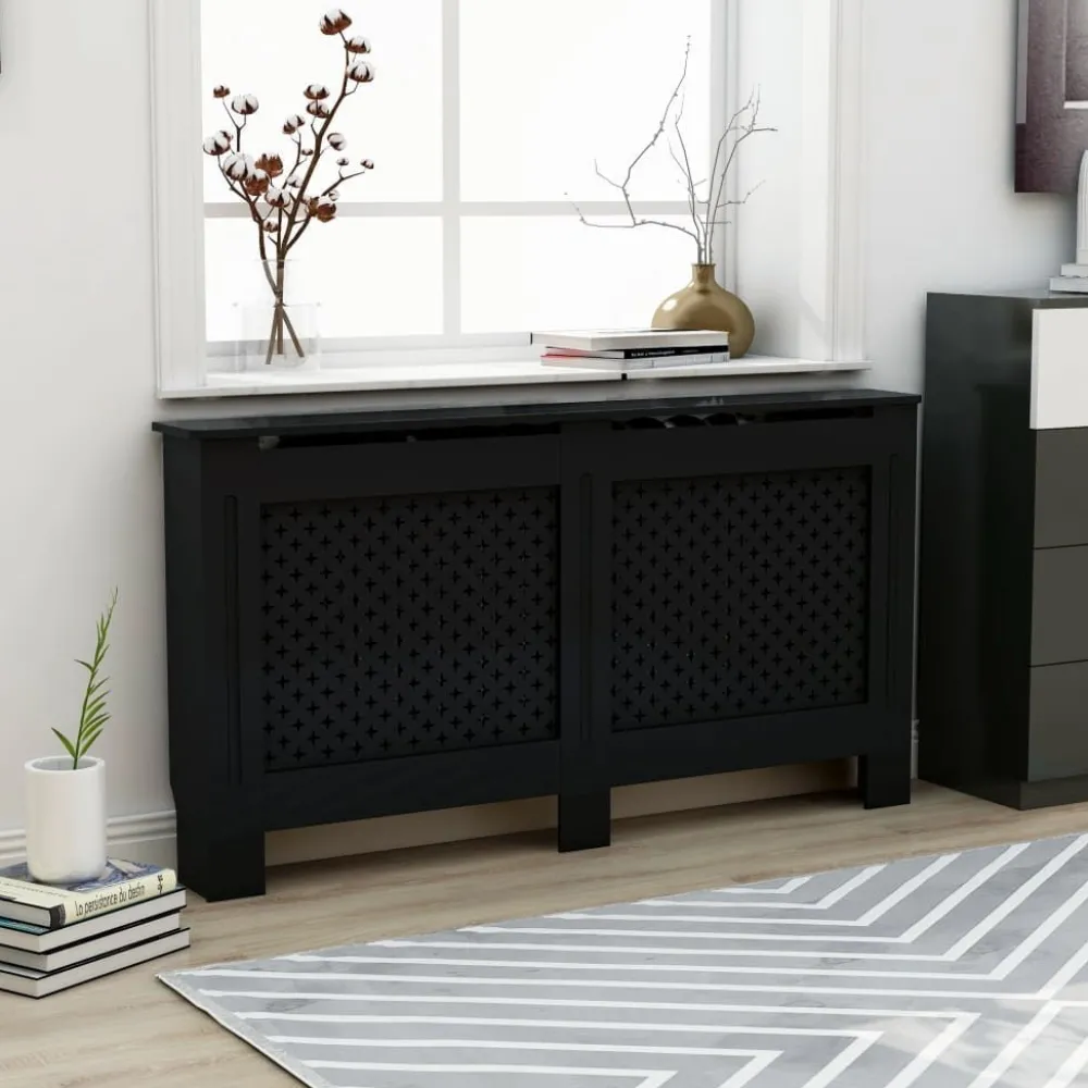 Best Lämpöpatterin suoja musta 152x19x81 cm mdf Patterinsuojat