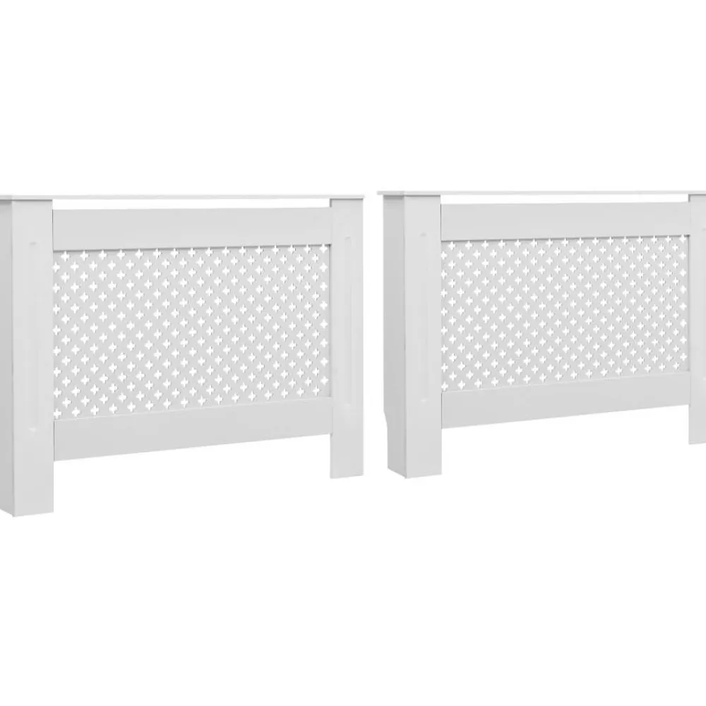 Sale Lämpöpatterin suojat 2 kpl valkoinen 112x19x81,5cm mdf Patterinsuojat