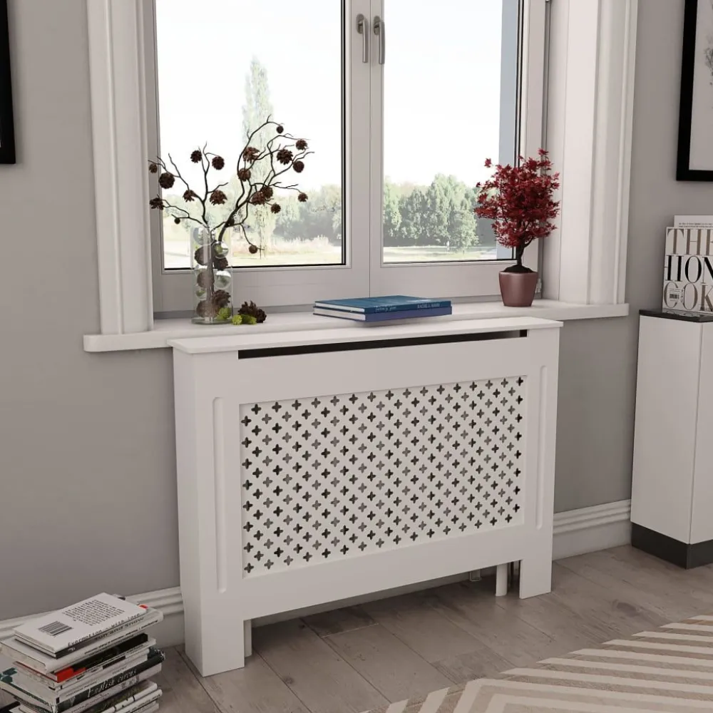 Sale Lämpöpatterin suojat 2 kpl valkoinen 112x19x81,5cm mdf Patterinsuojat