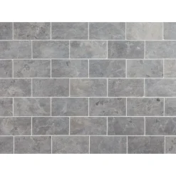 Luonnonkivilaatta Light Grey Marble Tile, 100x200mm*Qualitystone Online