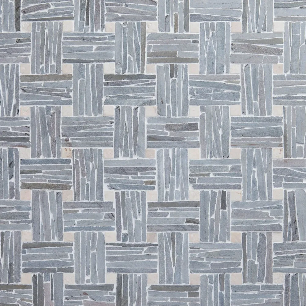 New Luonnonkivimosaiikki Parquet, liuskekivi ja marmori verkolla, 300 x 300 mm Mosaiikkilaatat