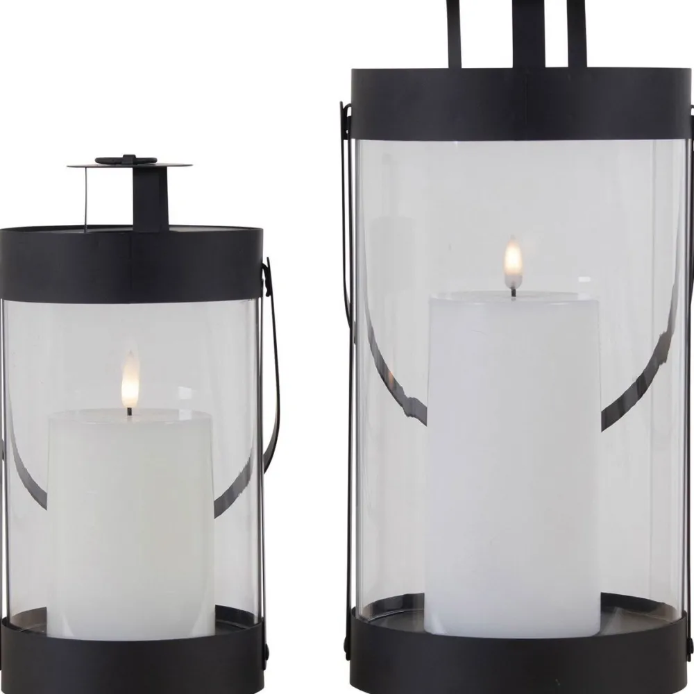 Lyhty Bondi, 2kpl, musta teräs/lasi*House Nordic Outlet
