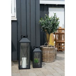 Outlet Lyhty Casa, 2kpl, teräs/lasi, musta Lyhdyt
