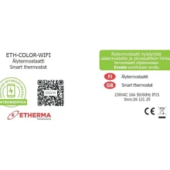 Älytermostaatti pörssisähköohjauksella ETH-COLOR-WIFI, värinäyttö*Etherma Sale