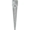 Maapiikit 12 kpl hopea 10x10x76 cm galvanoitu teräs*FinePRICE Outlet