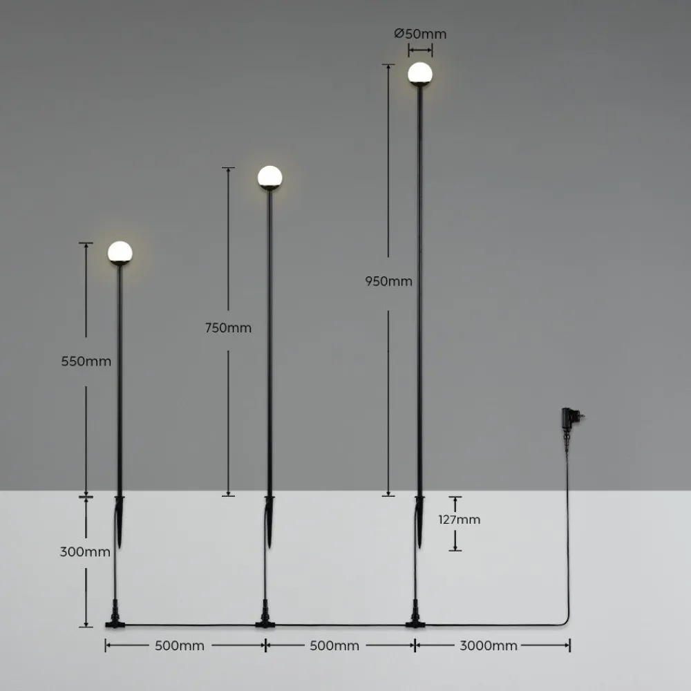 Maapiikkivalaisin LED Scoop mattamusta*Trio New