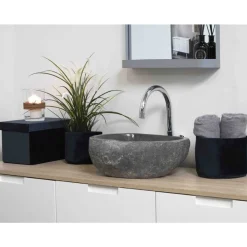 Discount Malja-allas Donau, 350x400x150mm, jokikivi, harmaa Malja-Altaat