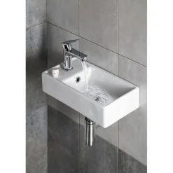 Sale Malja-allas Minos Cloakroom 400x220 mm vasen valkoinen Seinään Kiinnitettävät Altaat