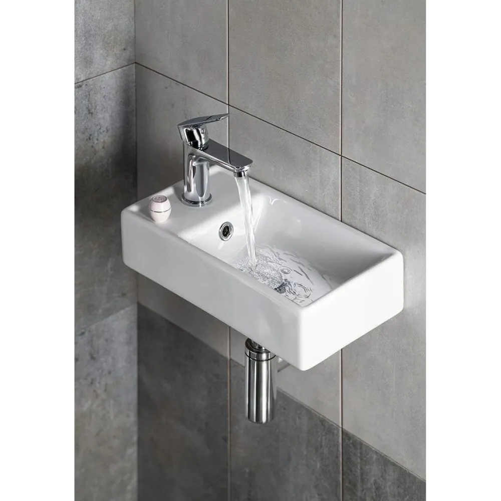 Sale Malja-allas Minos Cloakroom 400x220 mm vasen valkoinen Seinään Kiinnitettävät Altaat