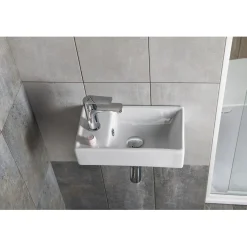 Sale Malja-allas Minos Cloakroom 400x220 mm vasen valkoinen Seinään Kiinnitettävät Altaat