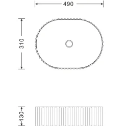 Discount Malja-allas Picobello 490x310 mm, valkoinen Pesualtaat Tason Päälle|Malja-Altaat