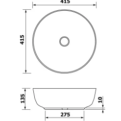 New Malja-allas Priori ø415 mm pronssi Pesualtaat Tason Päälle