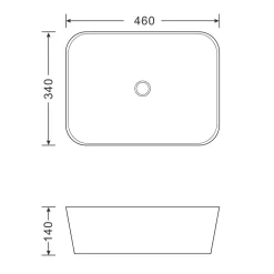 New Malja-allas 46341, 460x340 mm, valkoinen Pesualtaat Tason Päälle|Malja-Altaat